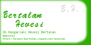 bertalan hevesi business card